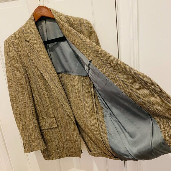 VINTAGE BROOKS BROTHERS Tweed Wool Blazer Sport Coat Jacket 43 R USA - Picture 6 of 16
